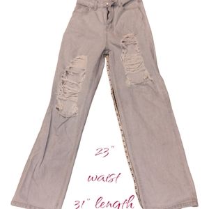 SHEVADNE light washed  XS women's distressed denim NWOT